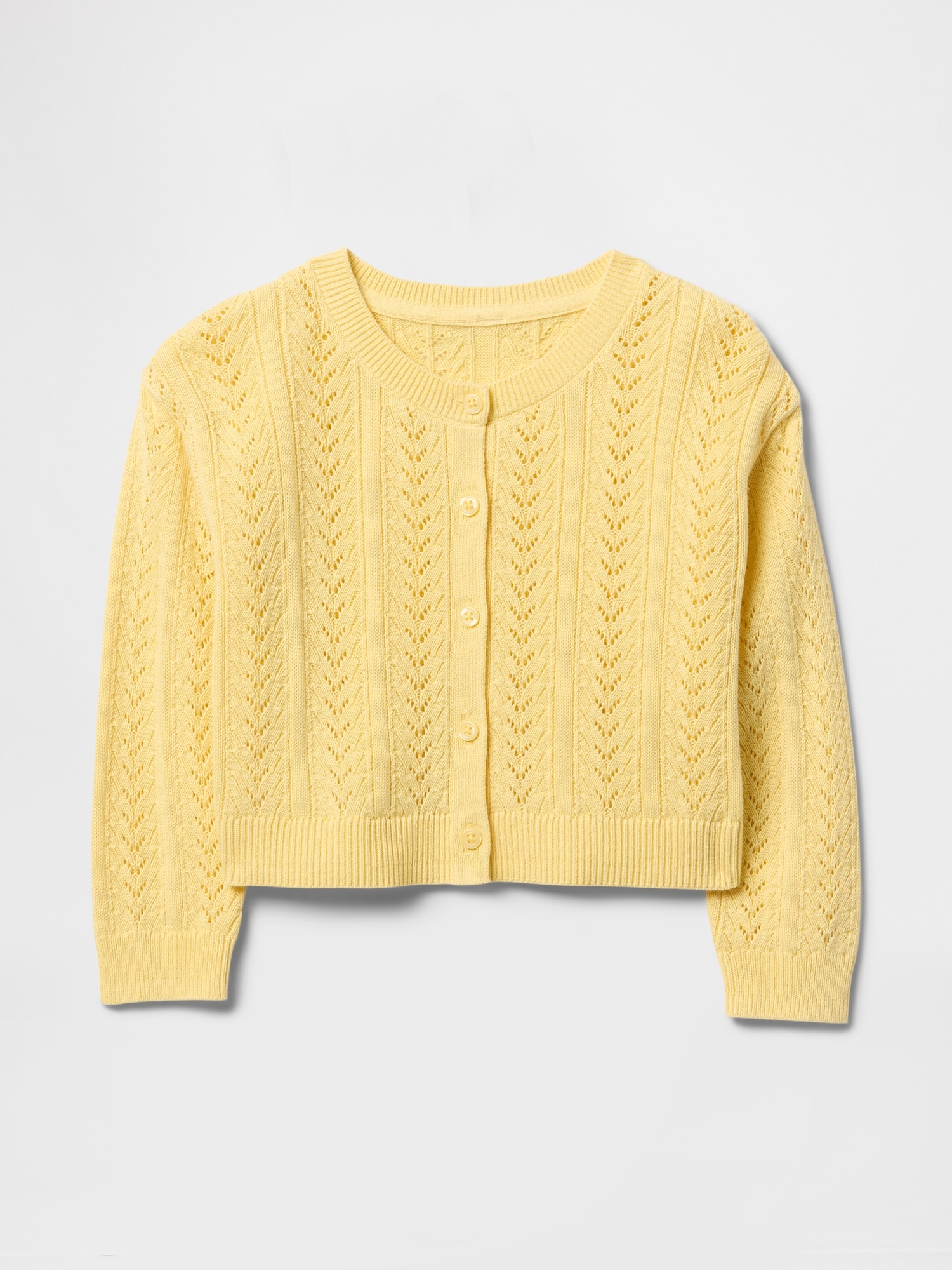 Gap Baby & Toddler Pointelle Cardigan In Pale Banana Yellow