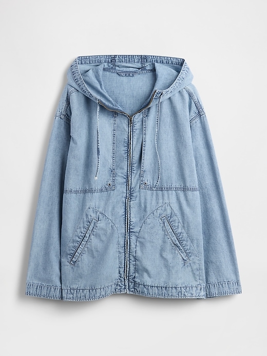 Image number 5 showing, Denim Ripstop Oversized Anorak Zip Jacket