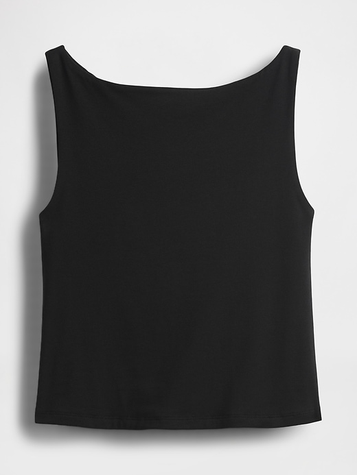 Image number 4 showing, CloseKnit Jersey Cropped Boatneck Shell Tank Top