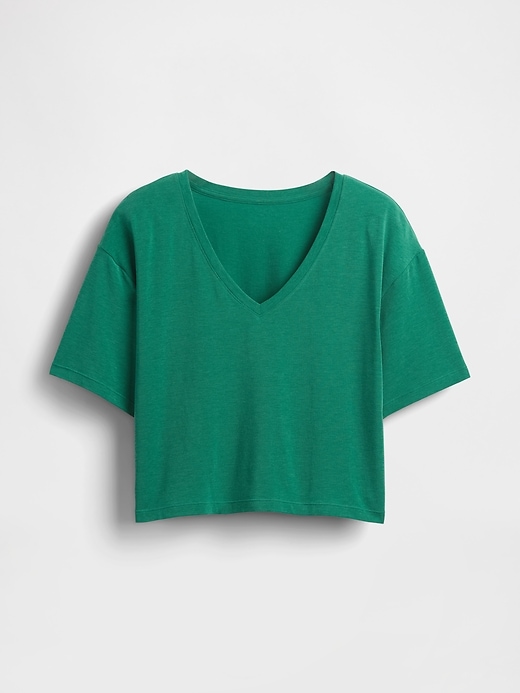 Image number 4 showing, GapFit Breathe Cropped V-Neck T-Shirt