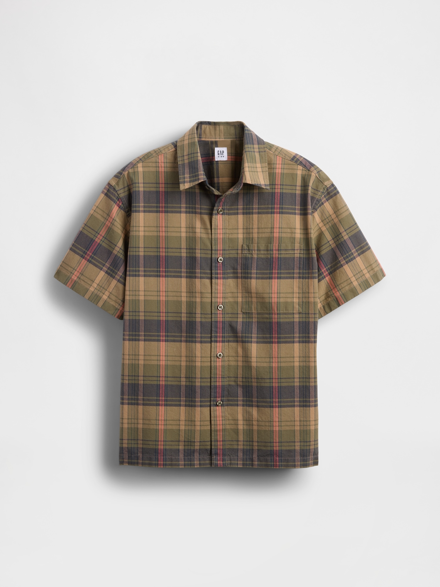 Детские рубашки Gap Kids Relaxed Plaid Shirt — фото 2