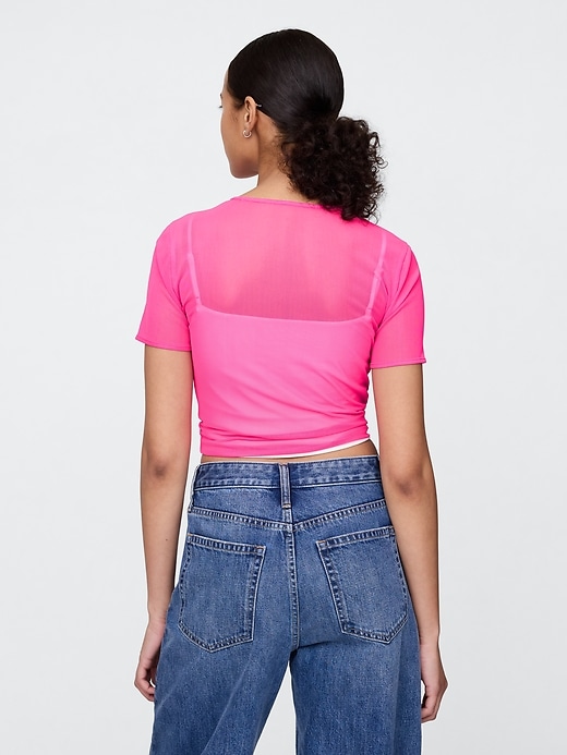 Image number 3 showing, Mesh Cropped T-Shirt