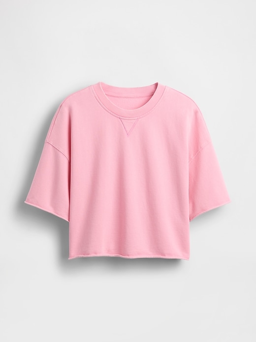 Image number 4 showing, French Terry Cropped Rolled Hem Sweatshirt