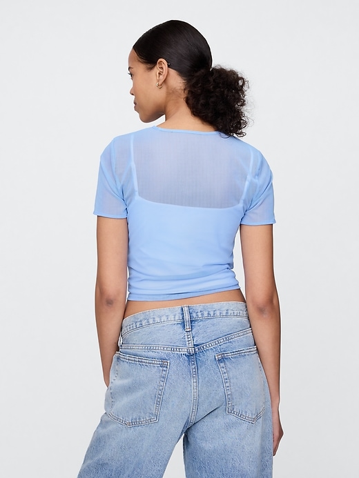 Image number 3 showing, Mesh Cropped T-Shirt