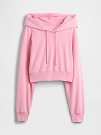 French Terry Oversized Crop Hoodie
