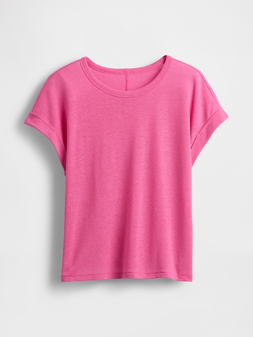 Image number 4 showing, Linen-Blend Roll-Cuff T-Shirt