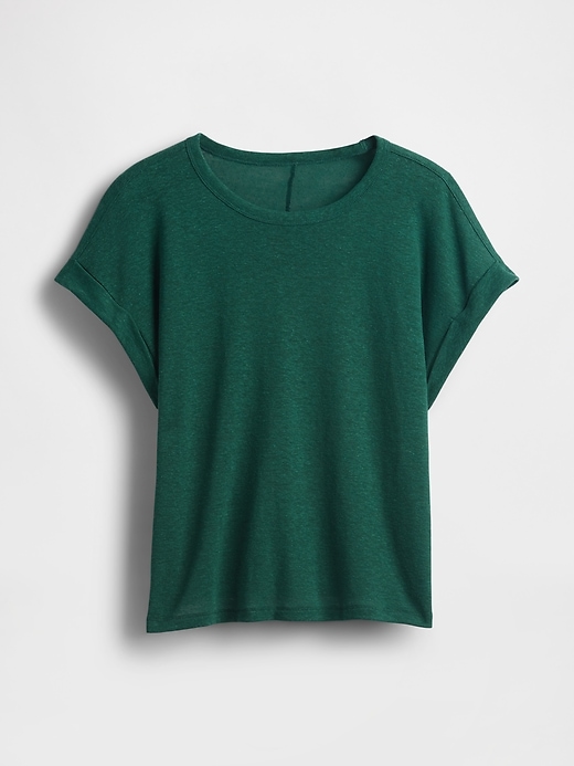 Image number 4 showing, Linen-Blend Roll-Cuff T-Shirt