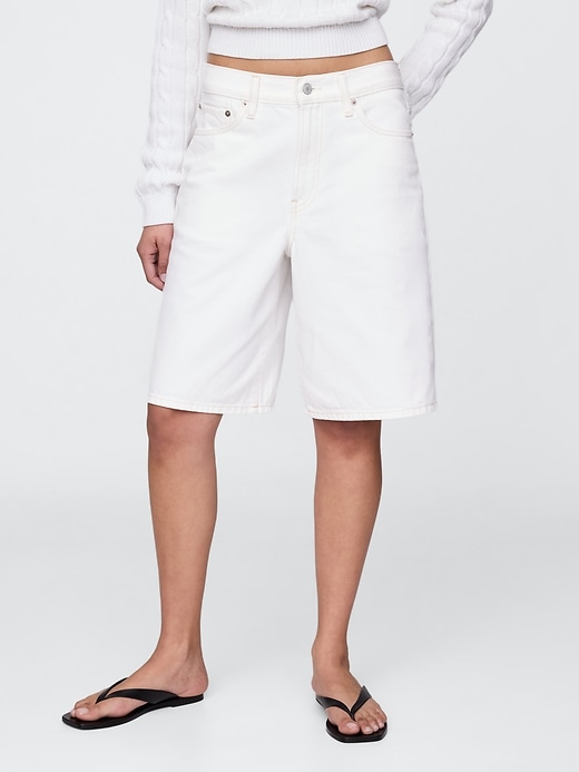 Image number 2 showing, 11" Mid Rise Longline Denim Shorts