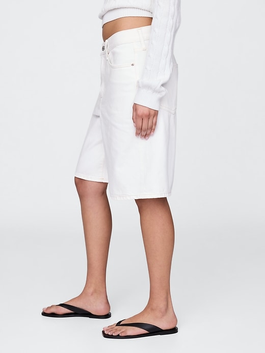 Image number 3 showing, 11" Mid Rise Longline Denim Shorts