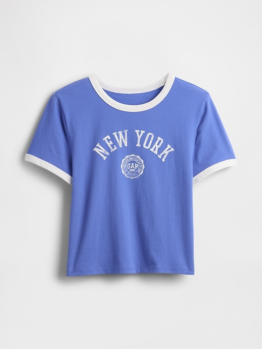 Image number 5 showing, Cotton Jersey New York Logo Shrunken T-Shirt