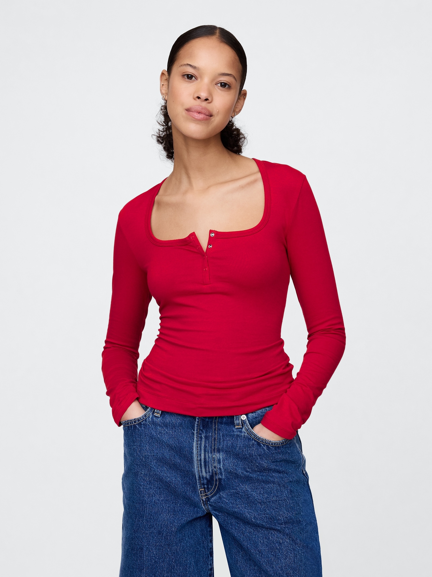 CloseKnit Jersey Henley T-Shirt