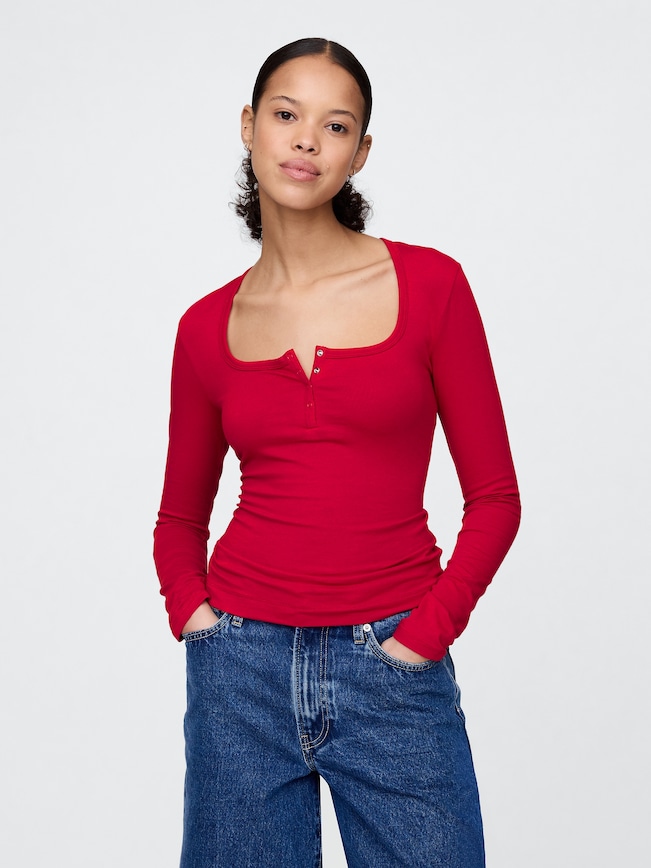 CloseKnit Jersey Henley T-Shirt