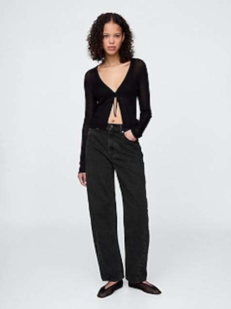 Curvy High Rise Barrel Jeans