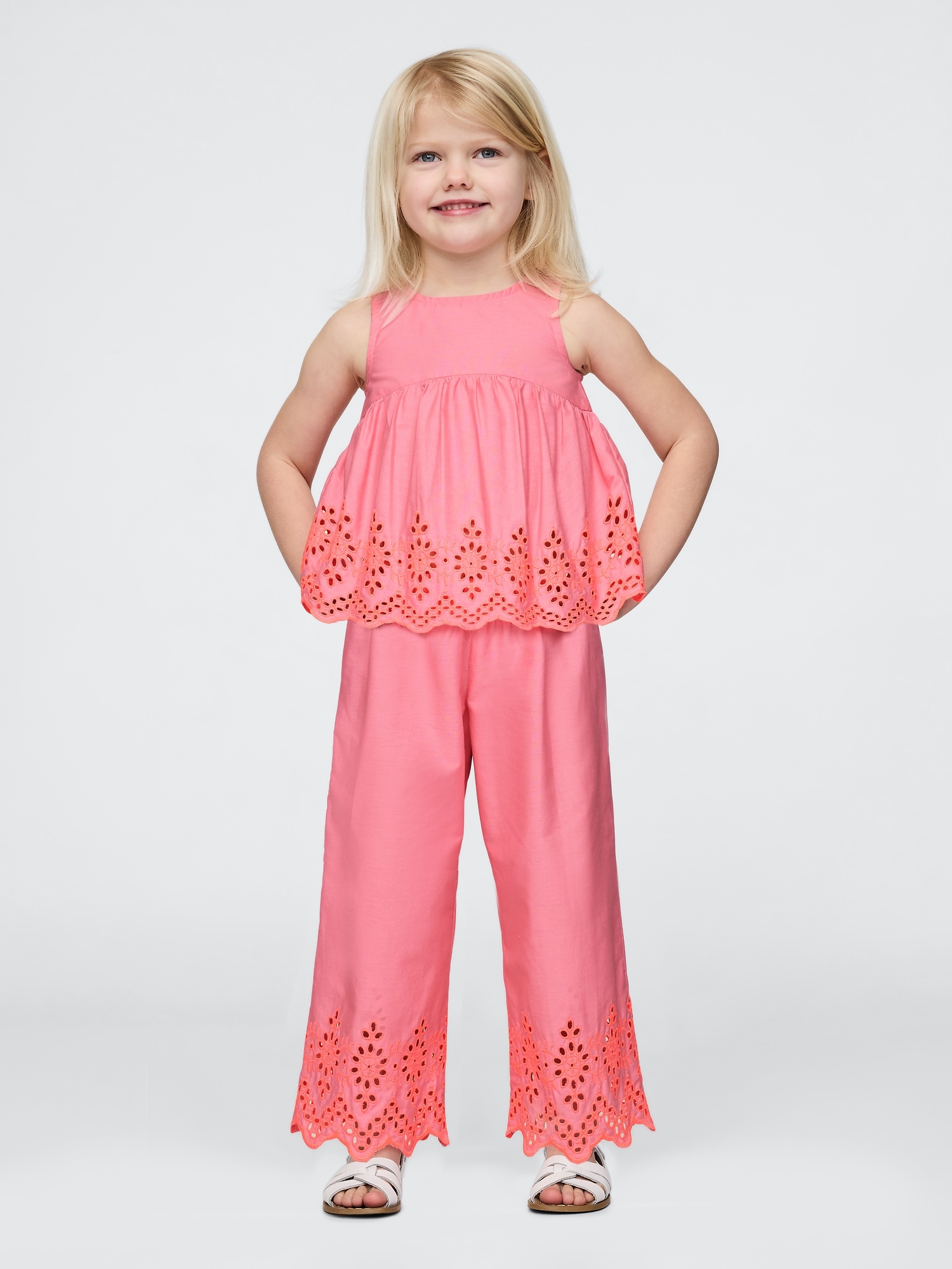 Baby & Toddler Eyelet Poplin Outfit Set