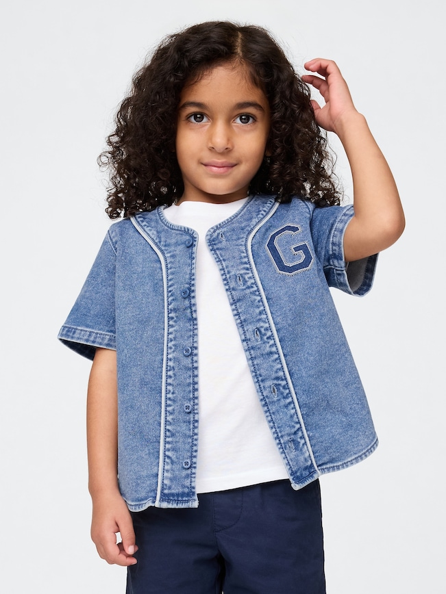 Baby & Toddler Denim Logo Baseball Jersey