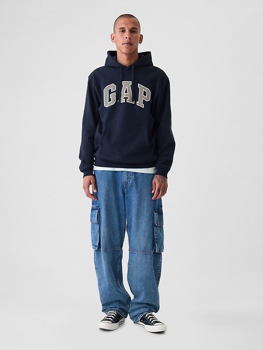 GAP Men's Heritage Logo Pullover Hoodie - Classic Cotton Blend Fleece Sweatshirt
