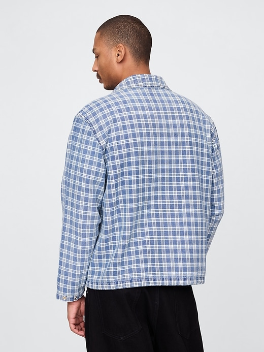 Image number 3 showing, Denim Check Coaches Jacket