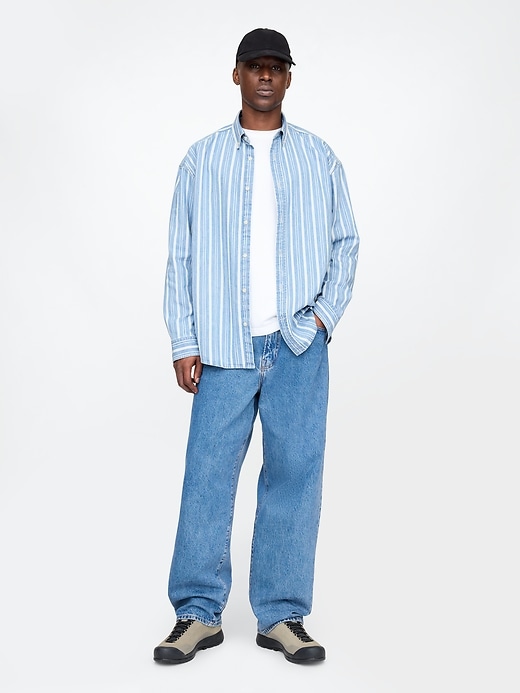 Image number 2 showing, Denim Stripe Big Shirt