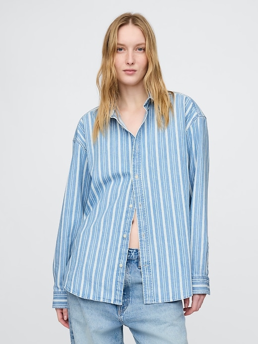 Image number 4 showing, Denim Stripe Big Shirt