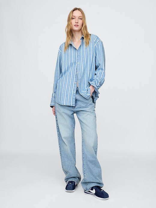 Image number 5 showing, Denim Stripe Big Shirt