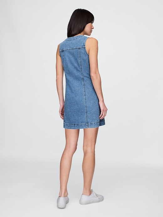 Image number 2 showing, Denim V-Neck Mini Dress
