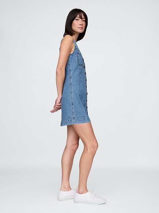Image number 3 showing, Denim V-Neck Mini Dress