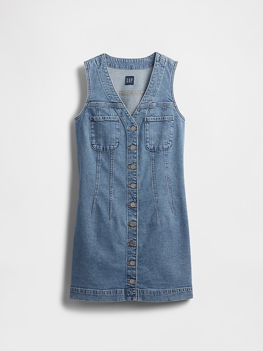 Image number 7 showing, Denim V-Neck Mini Dress
