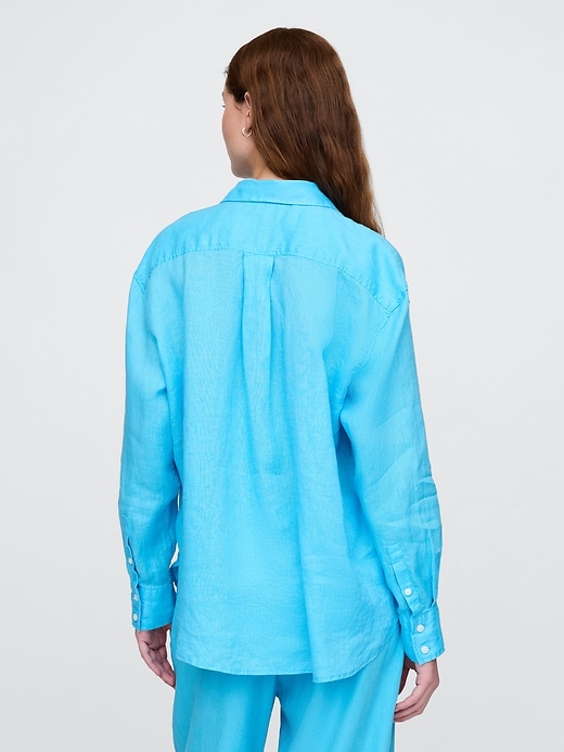 Image number 3 showing, 100% Linen Oversized Shirt