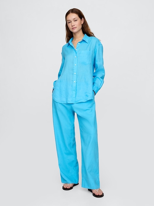 Image number 2 showing, 100% Linen Oversized Shirt