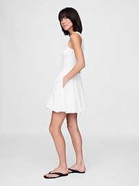 Mixed Media Bubble Mini Dress