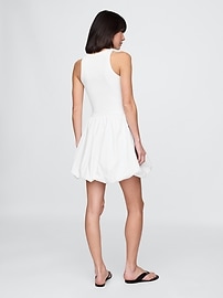 Mixed Media Bubble Mini Dress