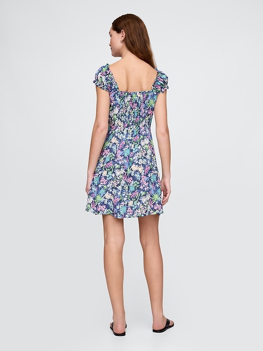 Puff-Sleeve Sweetheart Mini Dress
