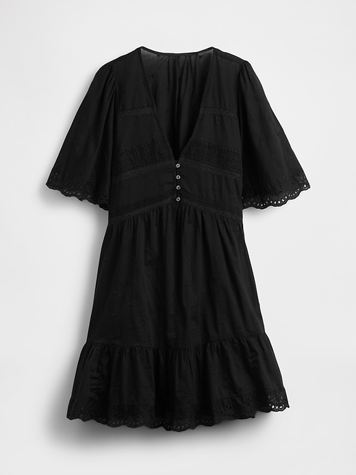 Image number 5 showing, Flutter-Sleeve Eyelet Mini Dress