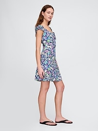 Puff-Sleeve Sweetheart Mini Dress