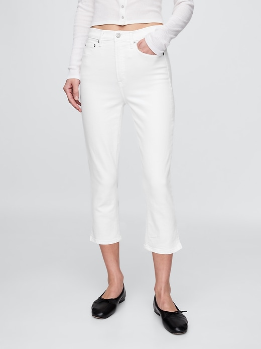 Image number 2 showing, High Rise Capri Jeans
