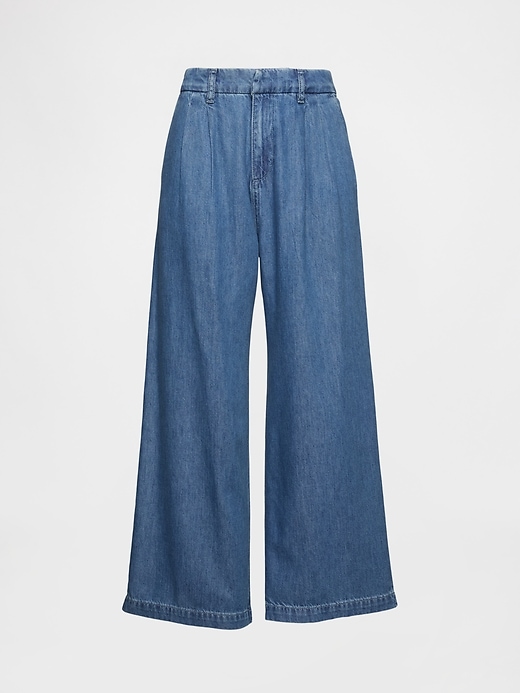 Image number 8 showing, 365 High Rise UltraSoft Denim Pleated Ankle Trousers