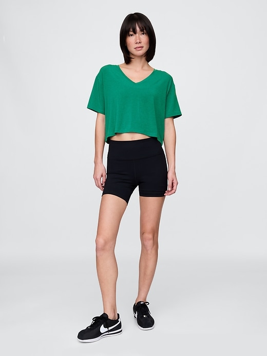 Image number 2 showing, GapFit Breathe Cropped V-Neck T-Shirt
