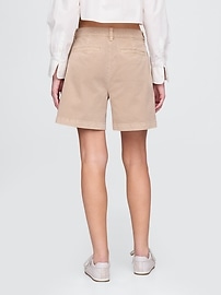 6" Mid Rise Twill Pleated Trouser Shorts