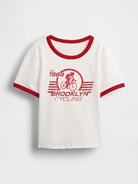 Cotton Jersey Graphic Shrunken T-Shirt