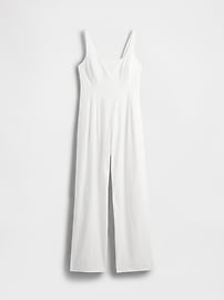 Linen-Blend Seamed Jumpsuit