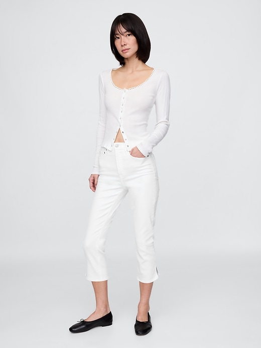 Image number 1 showing, High Rise Capri Jeans