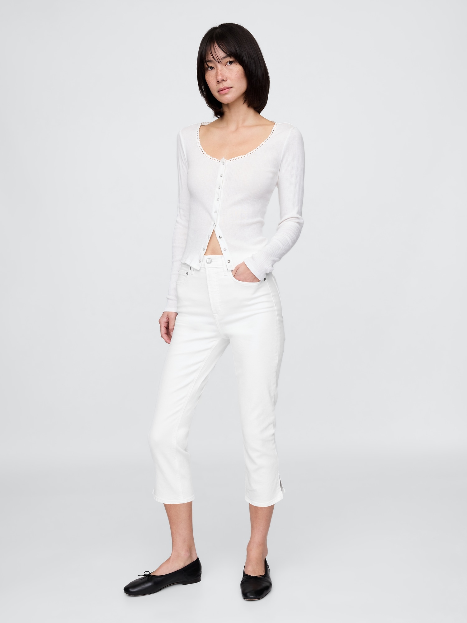 High Rise Capri Jeans