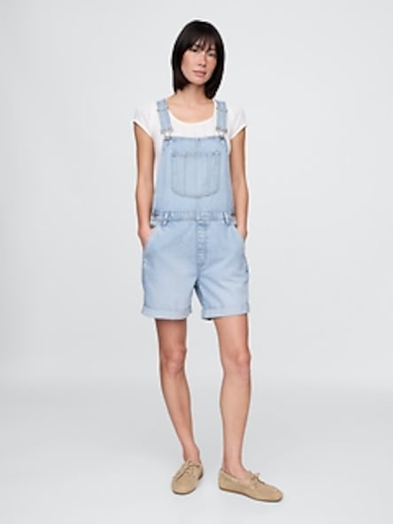 Women's Denim Overalls Shorts – Casual Baggy Shortalls With Adjustable Straps, Plus Size Available