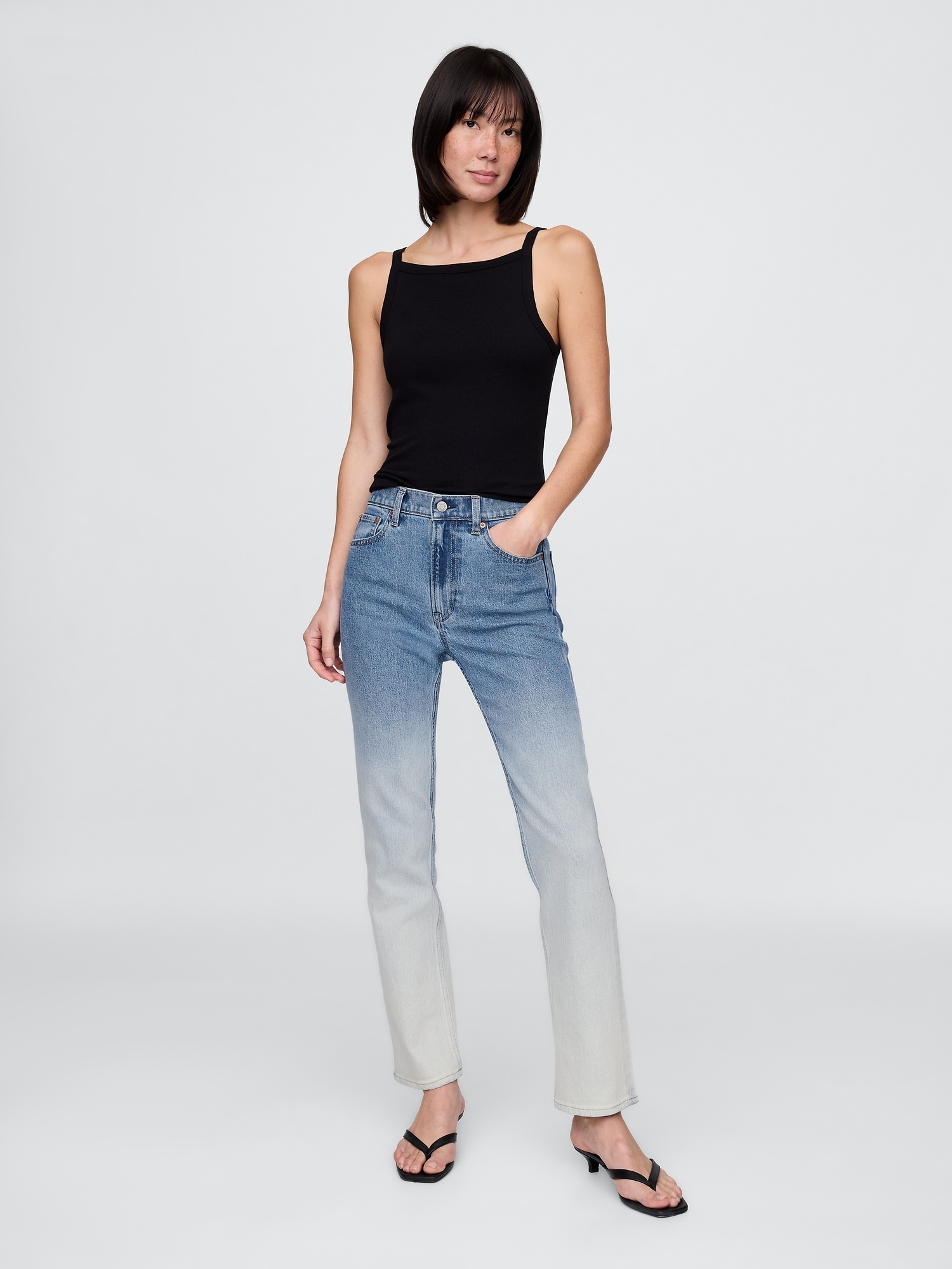 High Rise Ombré '90s Straight Jeans
