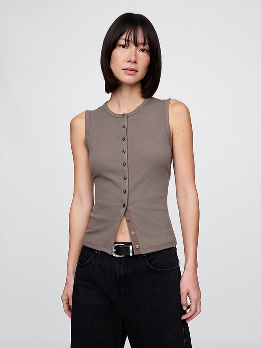 Image number 1 showing, Modern Rib Cardigan Vest