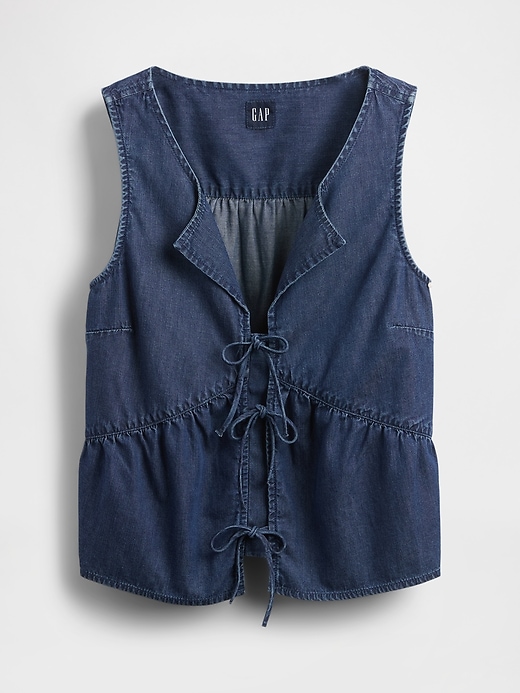 Image number 5 showing, UltraSoft Denim Tie-Front Top