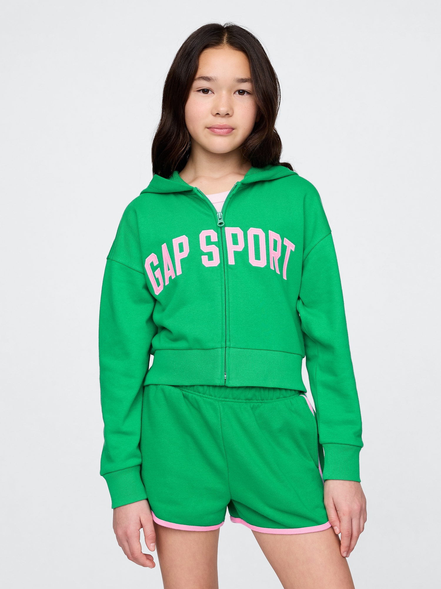Kids VintageSoft Cropped Logo Zip Hoodie