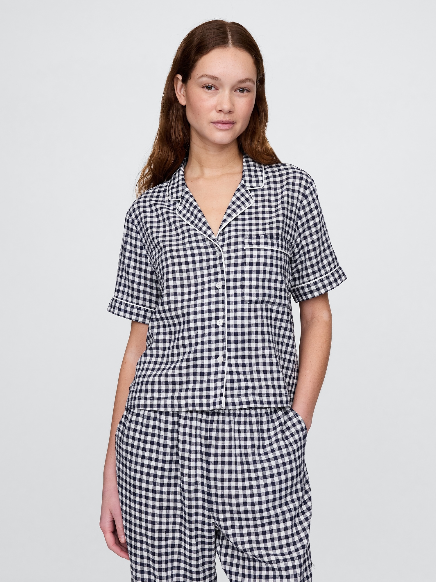 Linen-Blend PJ Shirt