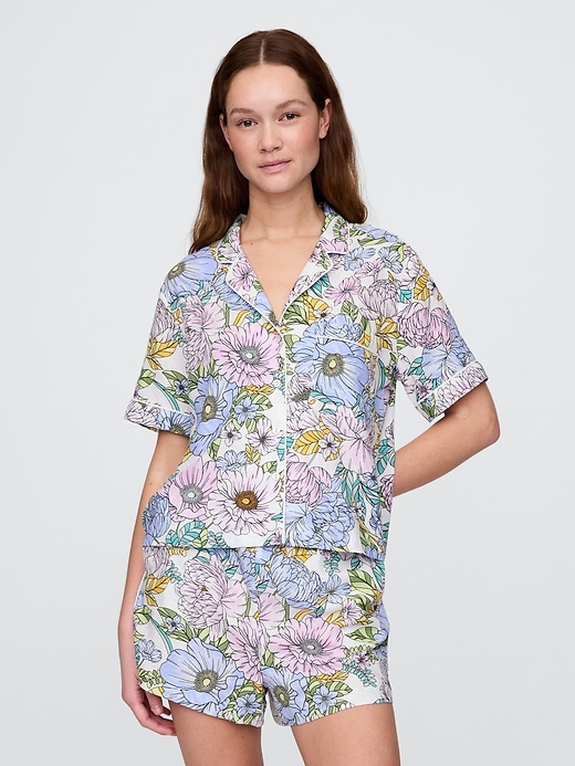 Image number 1 showing, Linen-Blend PJ Shirt