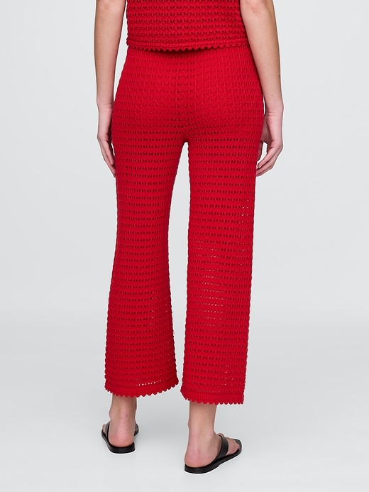 Image number 4 showing, 100% Cotton Crochet Ankle Pants